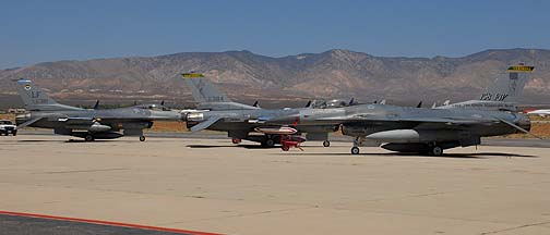 General Dynamics F-16C Block 25 Fighting Falcons 85-1403, 84-1381, and 84-1384